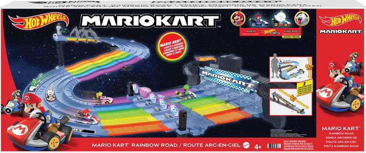 Actual product image Hot Wheels Mario Kart Rainbow Race Set playset