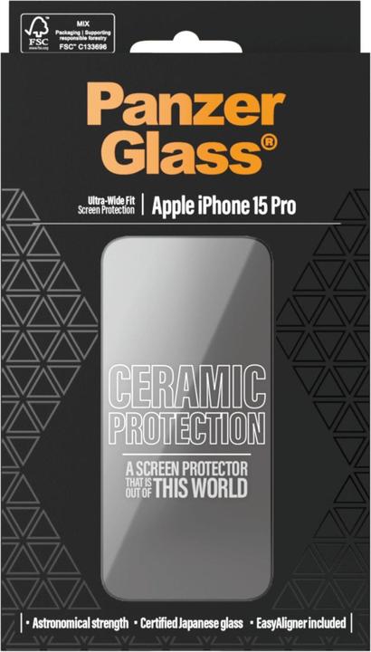 Immagine prodotto PanzerGlass Ultra-Wide Fit w. EasyAligner (1 Pezzo/i, Apple iPhone 15 Pro)