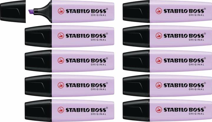 Actual product image STABILO Highlighter - BOSS ORIGINAL Pastel - Pack of 10 - Shimmer of purple (Violet, 5 mm, 10 x)