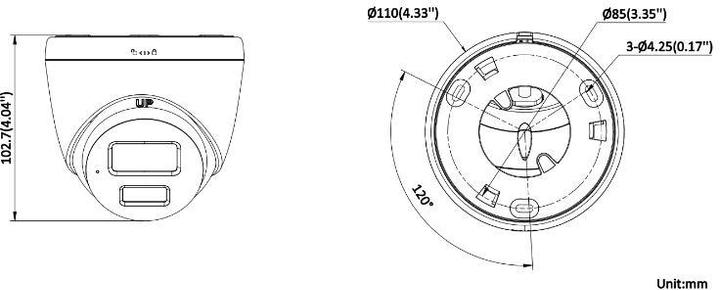 Actual product image Hikvision IP CAMERA DS-2CD1367G2H-LIU 2.8mm EN (1920 x 1080 Pixels)