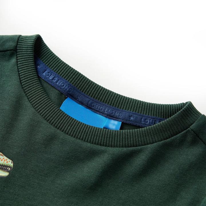 Image du produit VidaXL T-shirt manches longues enfant vert foncé 92,Matière : 100 (92)