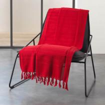 Produktbild Douceur D'intérieur Decke Sessel mit Fransen, rot, 150 x 150 (150 x 150 cm)