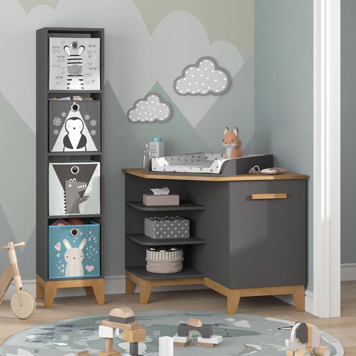 Actual product image VitaliSpa Wickelkommode Malia, Grau/Eiche, 85 x 85.2 cm mit Tür
