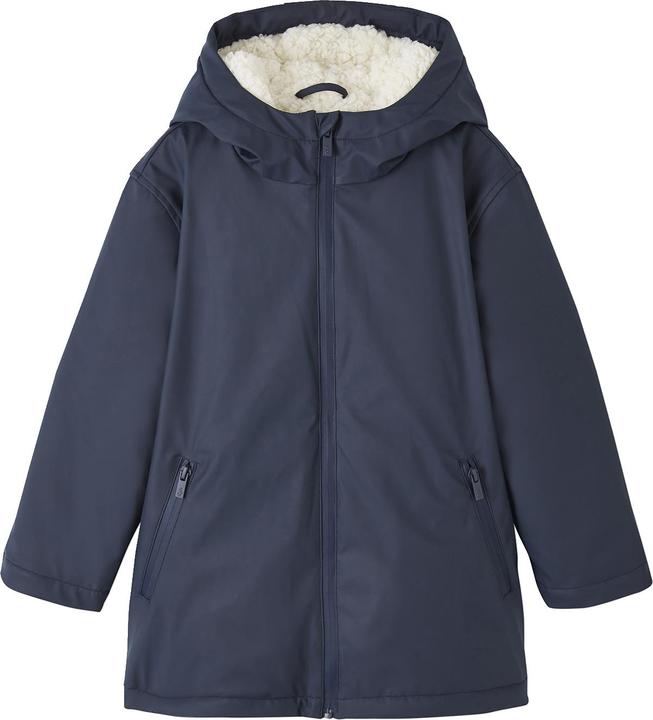 Vertbaudet Jungen Regenjacke mit Kapuze & Teddyfleece-Futter