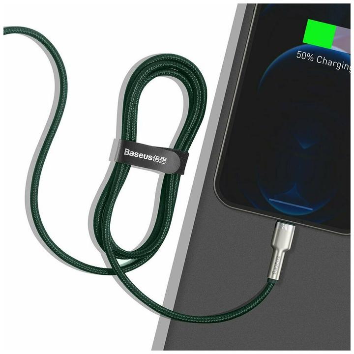 Actual product image Baseus USB cable for Lightning Cafule, 2.4A, 2m (green) (2 m, USB 2.0)