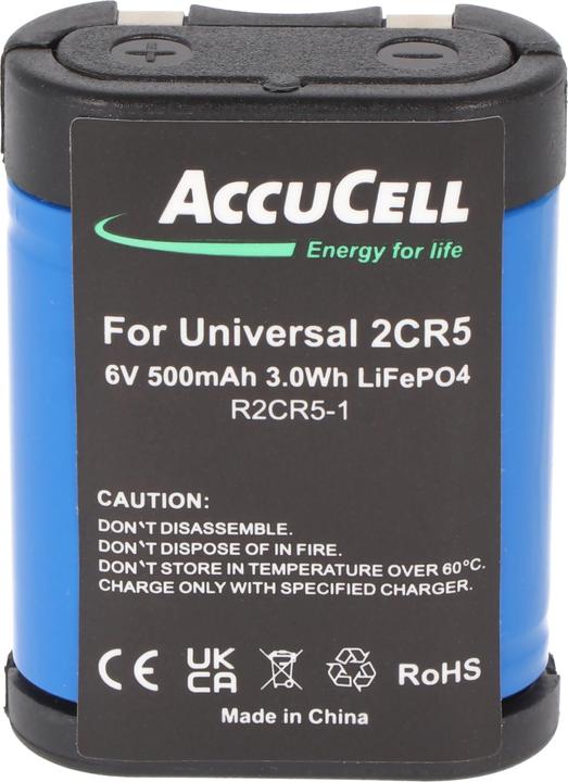 Produktbild AccuCell Akku 2CR5, Typ 2-CR5, 2CR5M (Kamera Akku Ladegerät)