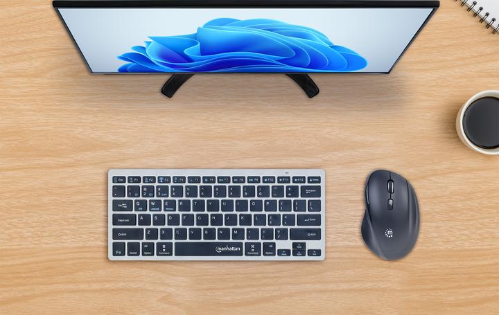 Actual product image Manhattan Ergonomic wireless mouse with 2-in-1 USB receiver (Wireless)