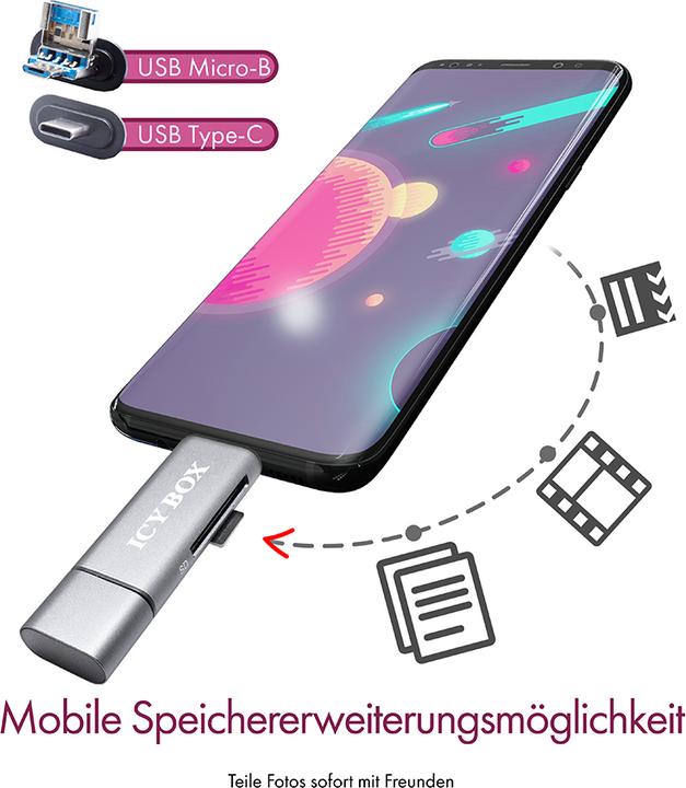 Actual product image Icy Box Ib-Cr200-C (USB, USB 2.0 Micro-B)