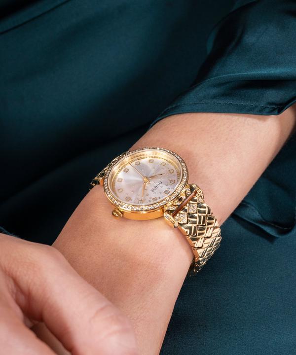 Produktbild Guess P GLD BRCT / SUN SLV GLITZ DL / P GLD BRCT W/ CRYS Armbanduhr (Uhr mit Schmuckstein, 32 mm)
