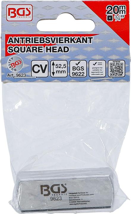 Image du produit BGS Carré de transmission Carré mâle 20 mm (3/4") pour art. 9622 (3/4")