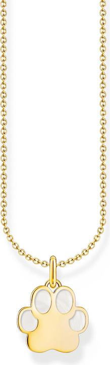 Produktbild Thomas Sabo Kette mit Pfoten-Anhänger und weisser Emaille vergoldet (925er Silber, Emaille, 38 - 45 cm)