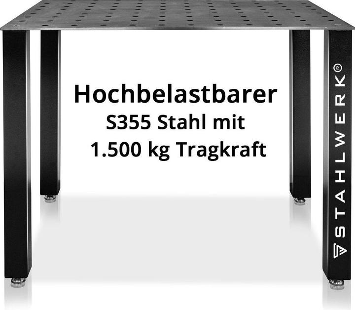 Immagine prodotto Stahlwerk Tavolo da saldatura kit fai da te piano di lavoro pesante da 12 mm in acciaio S355 (80 cm, 120 cm)