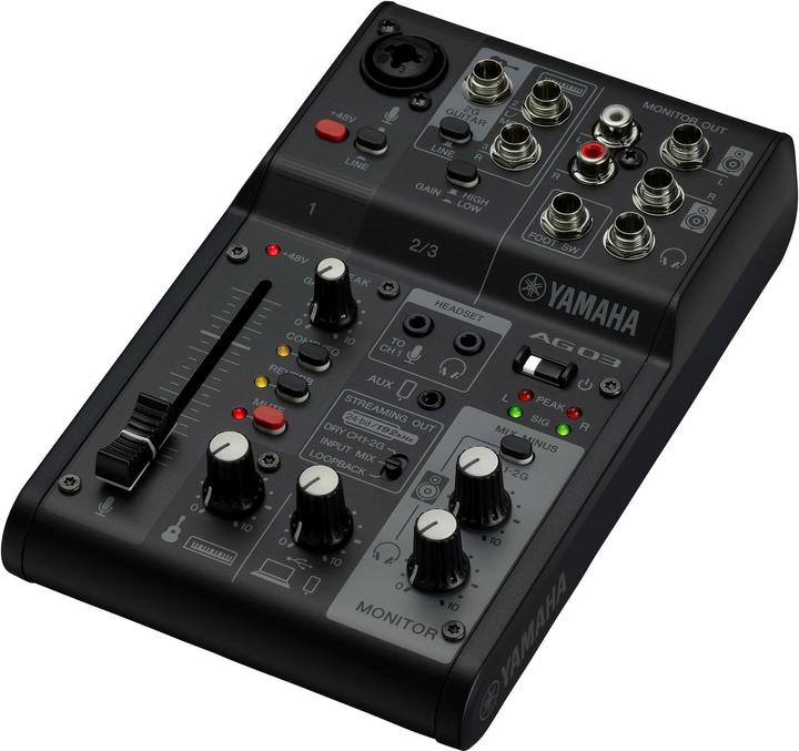 Yamaha AG03MK2B Konsolen-Mischpult Anzahl Kanäle:3 USB-Anschluss (Studio- und Livemixer)