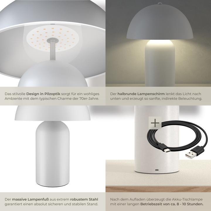 Produktbild tectake Kleine Retro-Tischlampe Kade, dimmbar, 40W