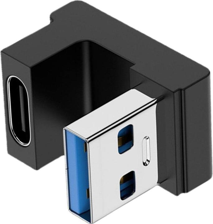 Produktbild PowerGuard USB-A zu USB-C 180 Grad Winkel U-Form nach unten Adapter (male/female) (USB 3.1)