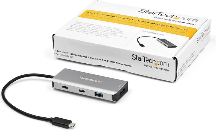 Image du produit StarTech HUB USB 2x USB-C + 2x USB-A 3.2 Gen2 (HB31C2A2CB) (USB-C, 4 Ports)