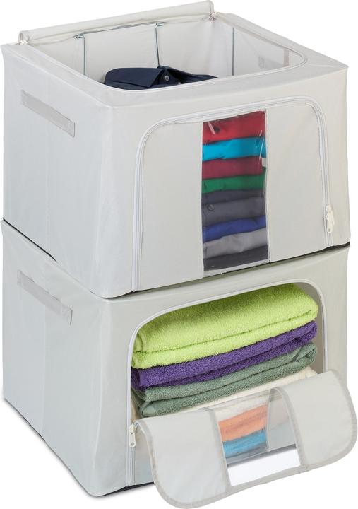 Image du produit Relaxdays 2x sac de rangement (40 x 30 x 20 cm, 24 l)