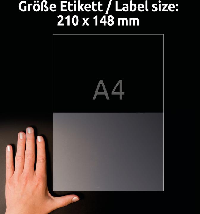 Actual product image Avery AVZ L8012-10 Antimicrobial labels 210x148mm transparent