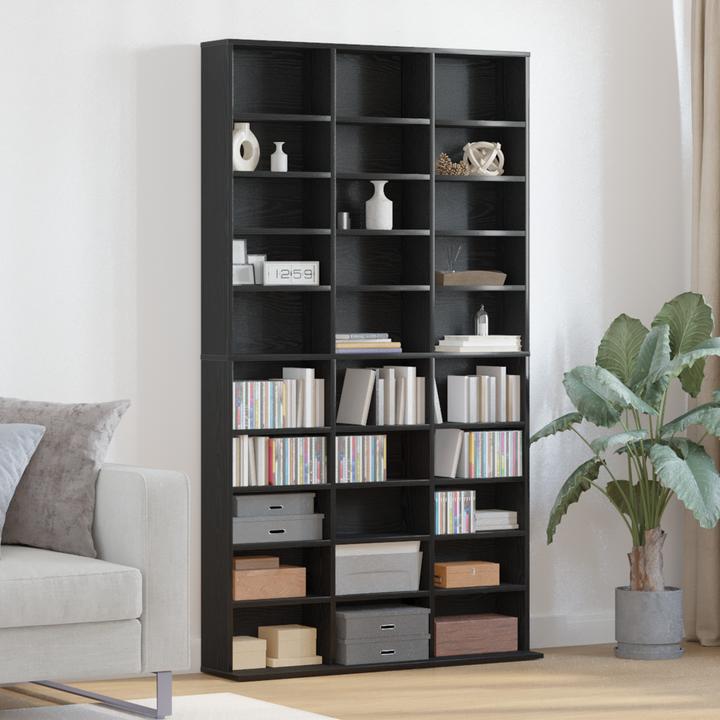 Produktbild VidaXL CD-Regal Schwarz Eiche 101x23x177,5 cm Holzwerkstoff