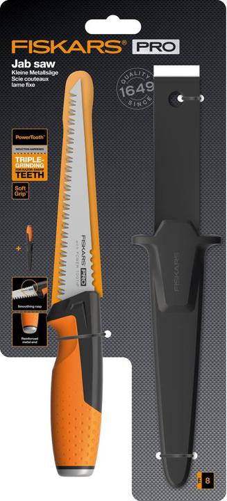 Productafbeelding Fiskars Pro Kleine Metaalzaag, Incl. Holster, Zaagbladlengte: 15 cm, 7 TPI, Zwart/Oranje, PowerToo