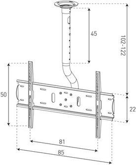 Produktbild Sonorous Surefix 640, Deckenhalterung für TVs bis 60" (Decke, 60", 75 kg)