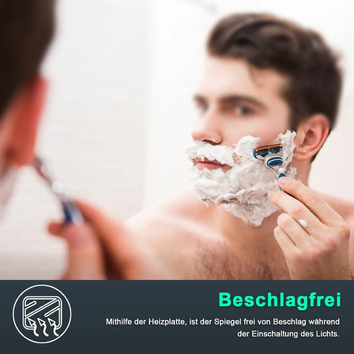 Image du produit SONNI LED-Spiegelschrank, Hochglanz-Badezimmerspiegel mit Beleuchtung, Badezimmerspiegelschrank