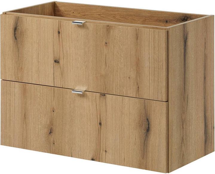 Actual product image En.Casa Waschbeckenunterschrank Newport 80x60x40cm Eichenoptik/Schwarz (57, 80)
