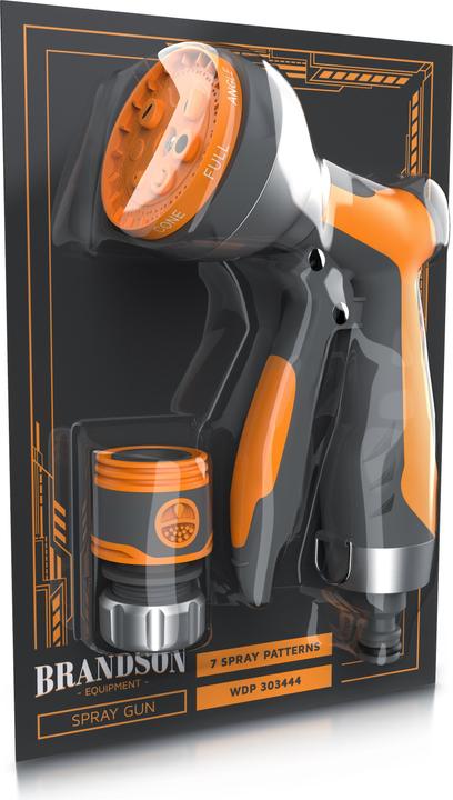 Produktbild Brandson Multifunktionsbrause, Garten Handbrause mit 7 Sprühprofilen, Spritzpistole mit Gardena kompatibel