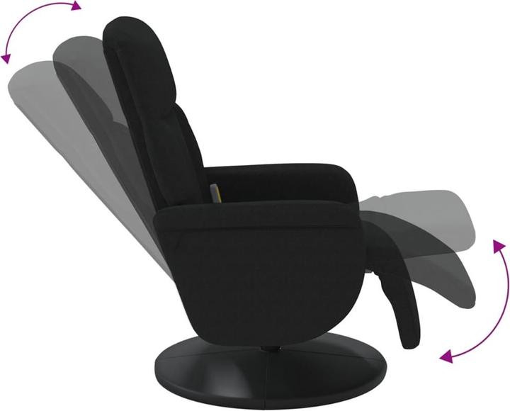 Produktbild VidaXL Massagesessel mit Fussteil Schwarz Samt,Farbe
