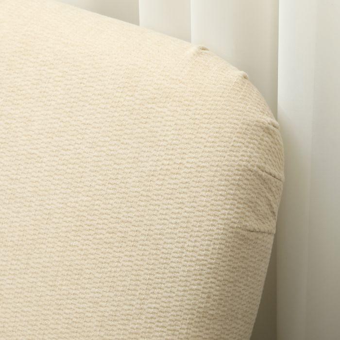 Actual product image Swisshandel24 2 Sitzer Sofa, Kleine Couch mit Samtoptik, Holzbeine für Wohnzimmer Creme (2 person sofa)