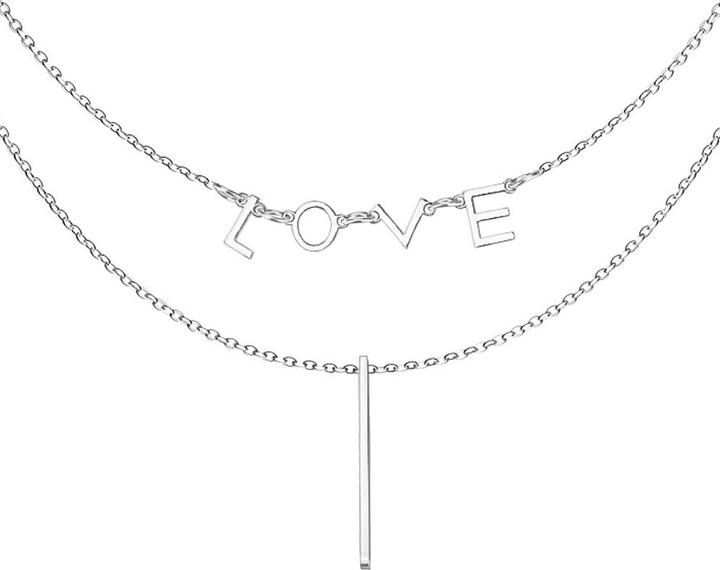 Image du produit Star Piercing Chaîne argent pendentif LOVE et poutre (sans laiton, Acier chirurgical 316L)