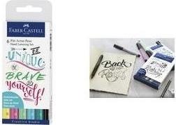 Produktbild Faber-Castell Pitt ArtistPen Handlettering (Gelb, Grün, Blau, Pink, Schwarz, Türkis, 6 x)