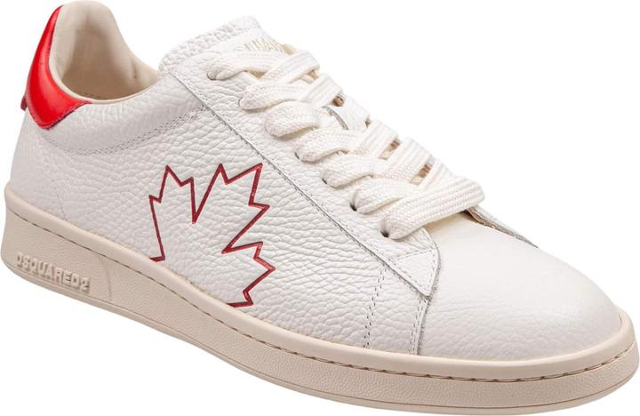 Produktbild Dsquared2 boxer sneakers in leather white and red color (42)