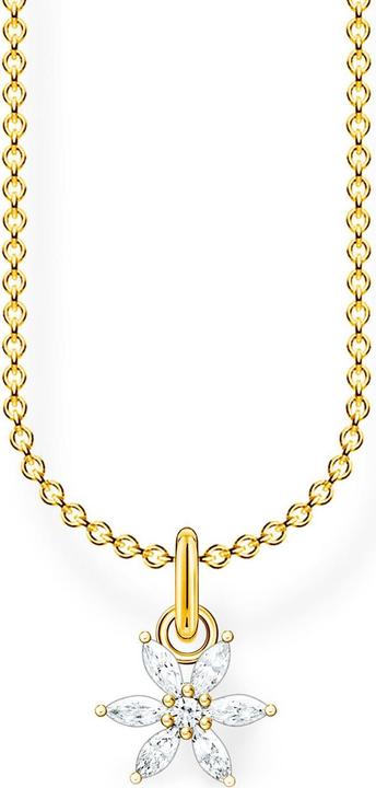 Immagine prodotto Thomas Sabo Collana Fiore Pietre Bianche (Dorato, Con pietra/e, Argento 925, 45 cm)