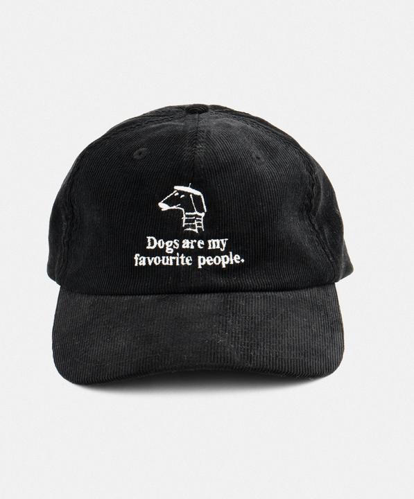 Plakativ «Dogs are my favourite people» Corduroy Cap Black