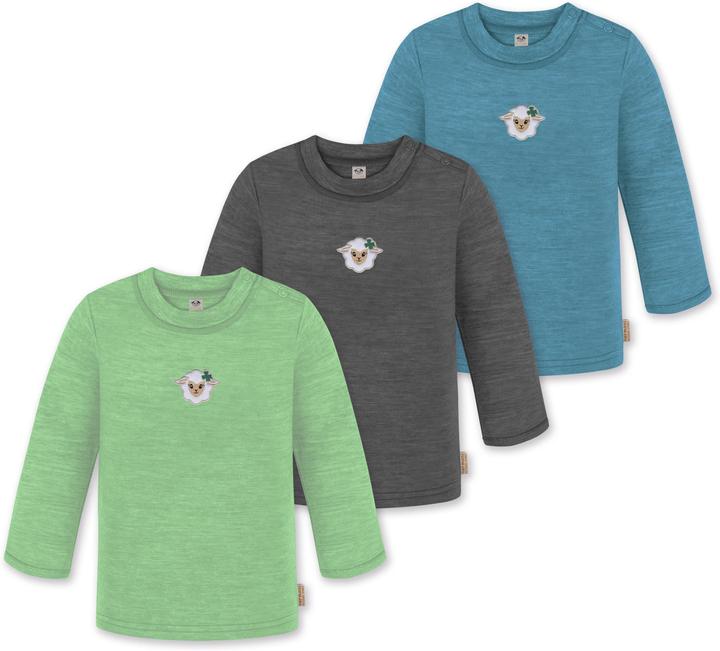 Actual product image Normani 3-pack baby merino longsleeve "Taupo" - 9475 (104)