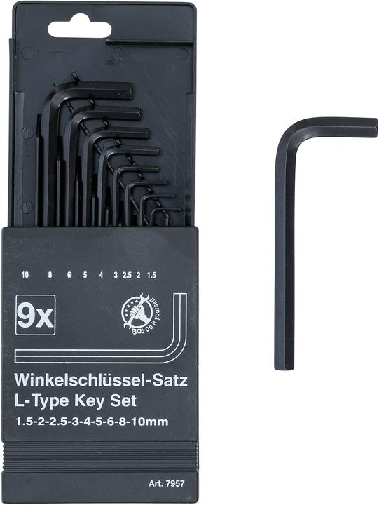 Immagine prodotto BGS Serie di chiavi ad angolo esagono interno 1,5 - 10 mm 9 pz. (Chiave a brugola)