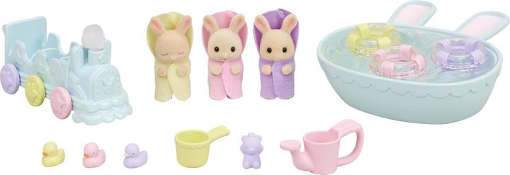 Epoch Les triplés Lapin Crème et accessoires de bain