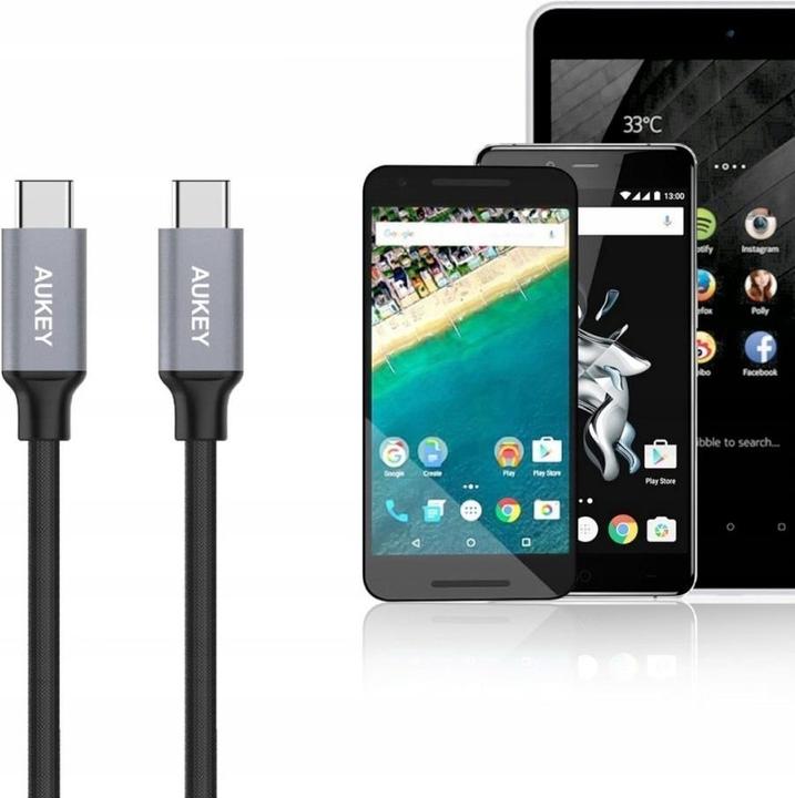 Actual product image Aukey USB C – USB C (1 m, USB 2.0)