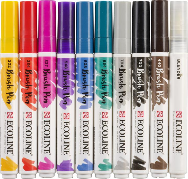 Actual product image Talens Ecoline Brush Pen Set (Multicoloured, Red|Multicoloured, 10 x)