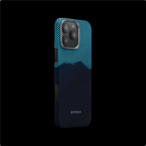 Actual product image Pitaka MagSafe back cover, glows in the dark, made of genuine aramid Over the horizon Luminous (Apple iPhone 16 Pro Max)