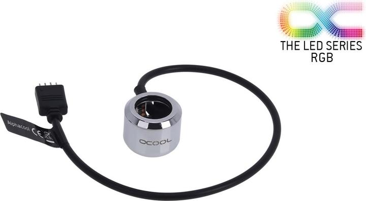 Produktbild Alphacool Aurora HardTube LED Ring 16mm Chrome - RGB (RGB)