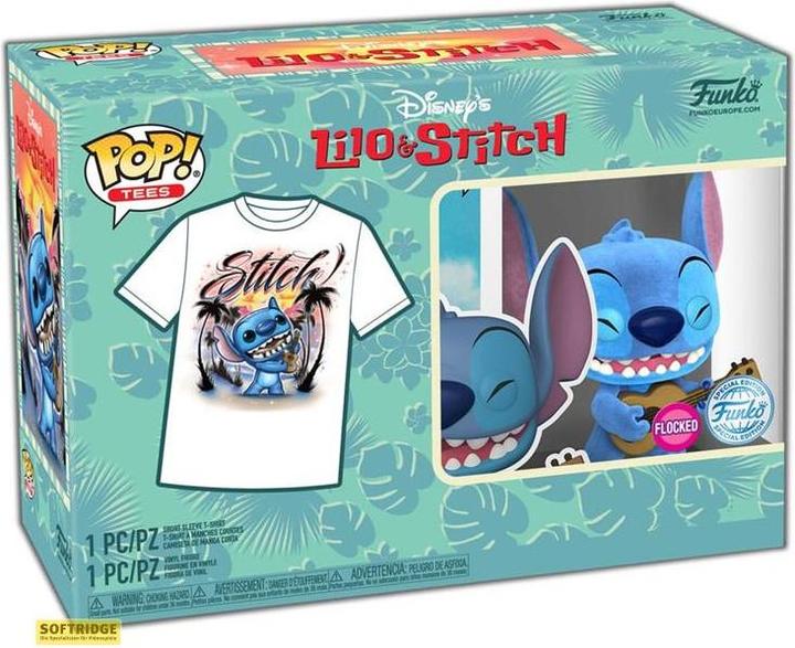 Image du produit Funko DISNEY - POP N° XXX - Ukelele Stitch (FLOCKED) +T-shirt (XL)