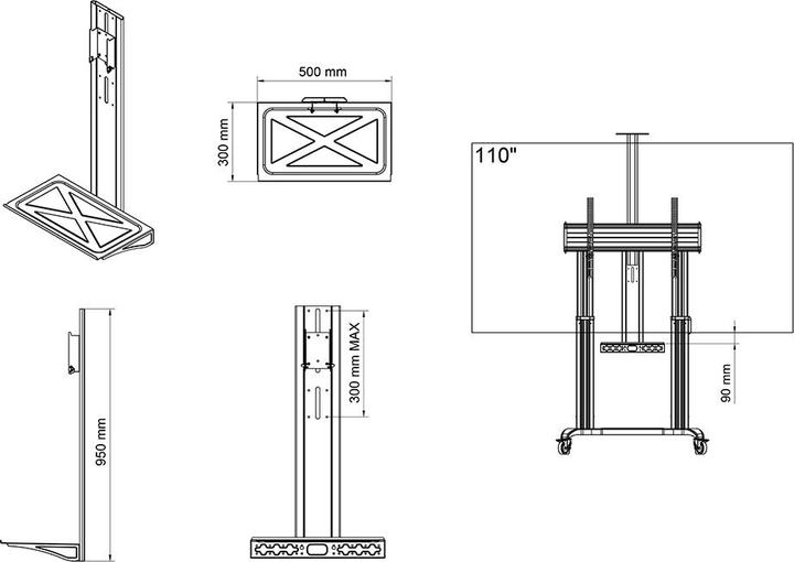 Immagine prodotto Multibrackets Staffa AV per i modelli Multibracket a doppia colonna