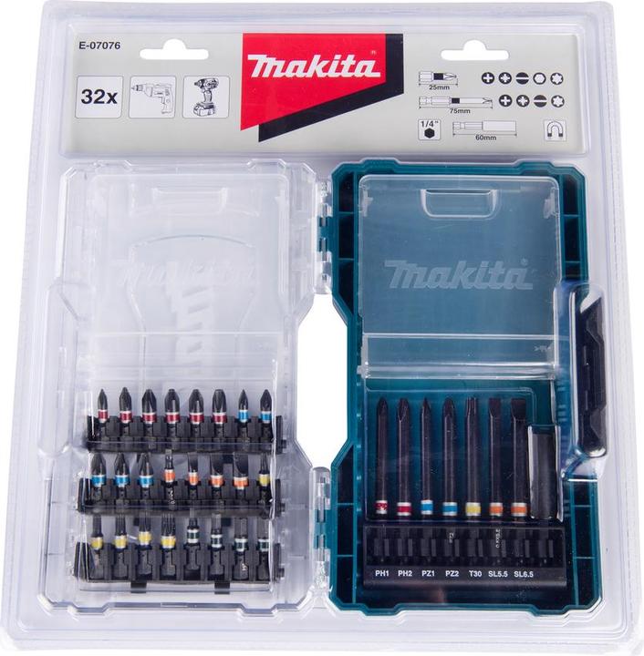 Actual product image Makita Bit set 32pcs. (Cross Phillips PH M1, Cross Phillips PH M2, Cross Pozidriv PZ M1, Cross Pozidriv PZ M2, Hexagon socket TX M30, Cross Pozidriv PZ M0, Cross Pozidriv PZ M3, Cross Phillips PH M0, Cross Phillips PH M3, Screw slot M3, Screw slot M4, Hexagon socket TX M10, Hexagon socket TX M15, Hexagon socket TX M20)