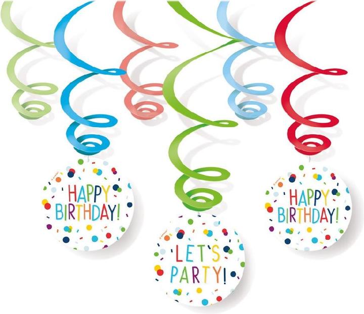 Produktbild Riethmüller 6 Deko-Spiralen Confetti Birthday Folie / Papier 8