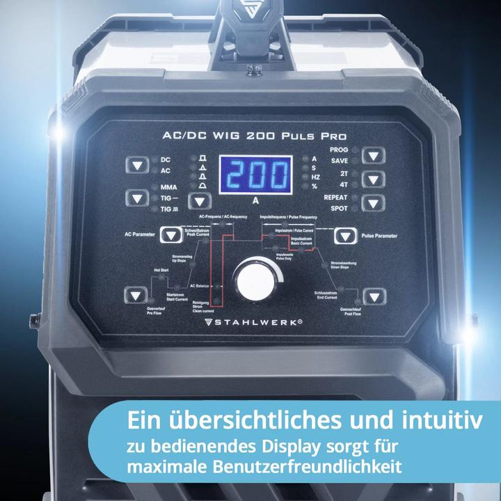 Actual product image Stahlwerk Digital welder AC/DC TIG 200 Pulse Pro IGBT Inverter 200A