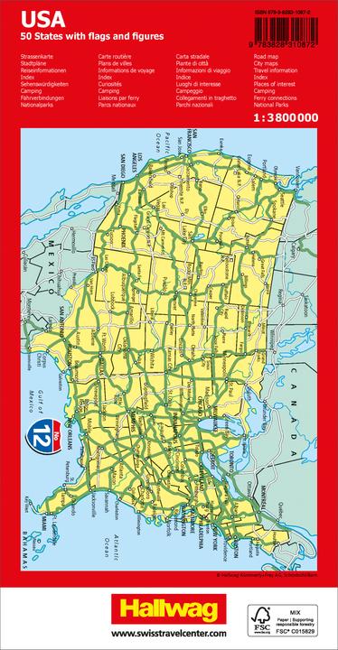 Actual product image USA Road Map 1:3.8 million Road Guide No 12