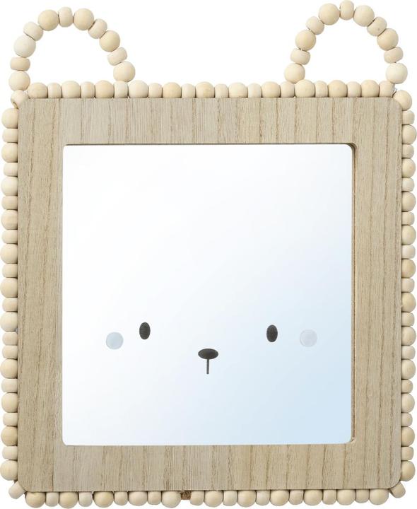 Image du produit Vertbaudet Kinderzimmer Spiegel mit Bärengesicht HYGGE, Holzperlen (30 x 30 cm)