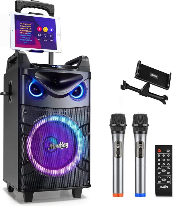 MouKey Karaoke-Anlage MK3016 mit Woofer & Mikrofonen (Passivo)